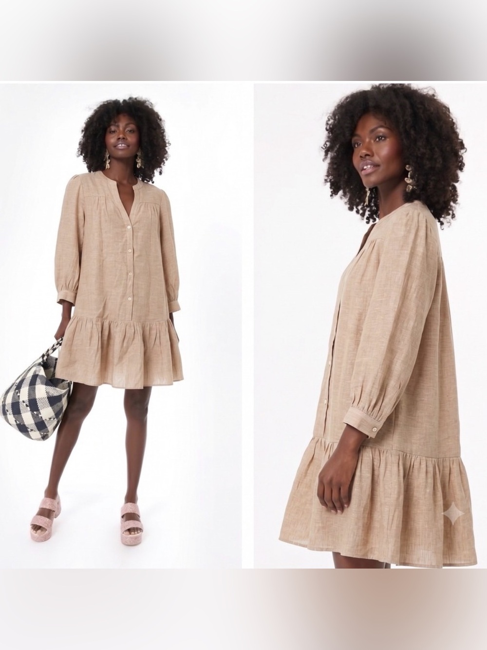 🤎 Pomander Place Tuckernuck 100% Linen Drop Waist Dress 🤎